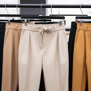 بنطلون خصر عادي مع شريط مطاطي